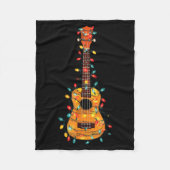 Funny Ukulele Christmas Graphics Lights Lover Play Fleecedecke (Vorderseite)