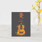 Funny Ukulele Christmas Graphics Lights Lover Play Karte (Gelbe Blume)