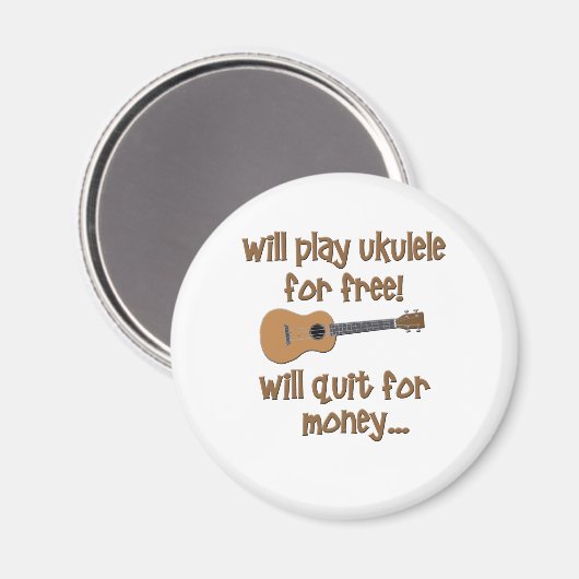 Funny Ukulele Magnet (Vorderseite/Rückseite)