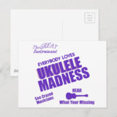 Funny Ukulele Postkarte (Vorne/Hinten)