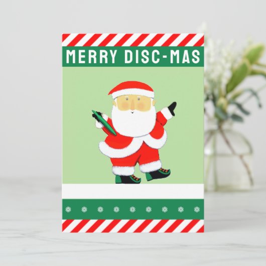 Funny Ultimate Frisbee Feiertagskarte (Stehend Vorderseite)