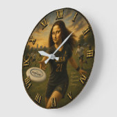 Funny Ultimate Frisbee Mona Lisa Flying Disc Art Große Wanduhr (Winkel)