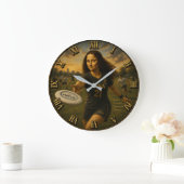 Funny Ultimate Frisbee Mona Lisa Flying Disc Art Große Wanduhr (Zuhause)