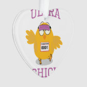 Funny Ultra Chick Runner Ornament (Vorderseite)