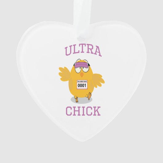Funny Ultra Chick Runner Ornament (Rückseite)