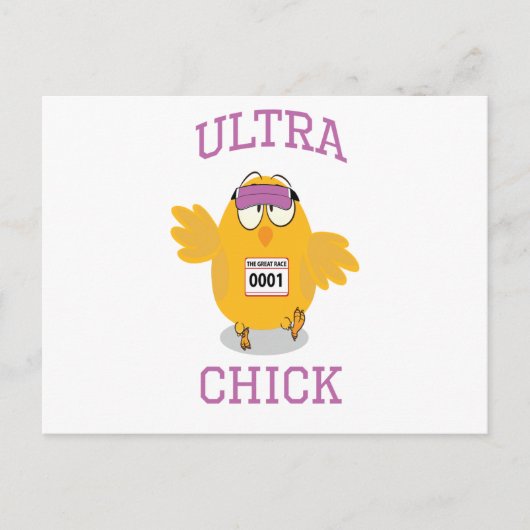 Funny Ultra Chick Runner Postkarte (Vorderseite)