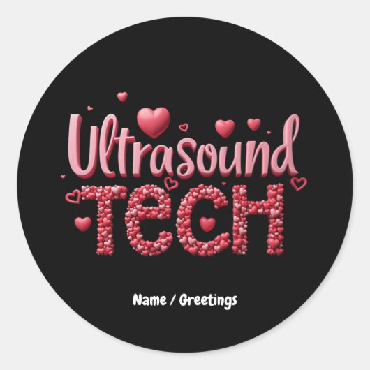 Funny Ultrasound Tech Valentine's Day Ideen Runder Aufkleber (Vorderseite)