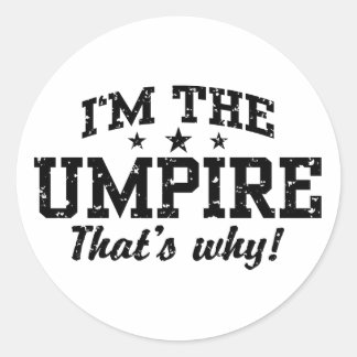 Funny Umpire Runder Aufkleber