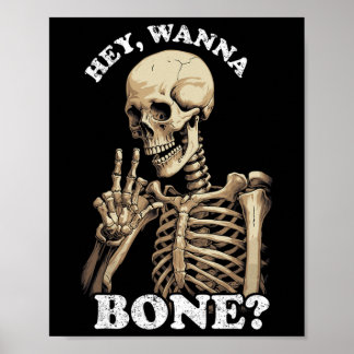Funny unangemessenes Halloween für Männer Skelett Poster