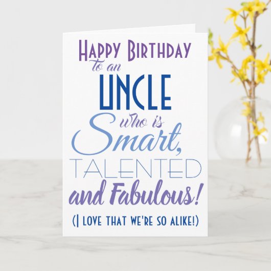 Funny Uncle Birthday Card Karte (Gelbe Blume)