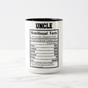 Funny Uncle Nutrition Fakten Zweifarbige Tasse