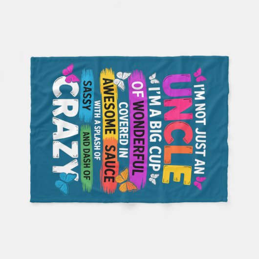 Funny Uncle Quote Sy Cool Uncle Men  Fleecedecke (Vorderseite (Horizontal))