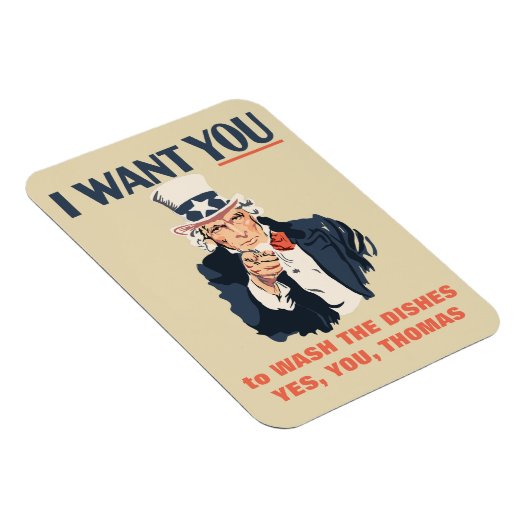Funny Uncle Sam Custom Message Magnet (Rechte Seite)