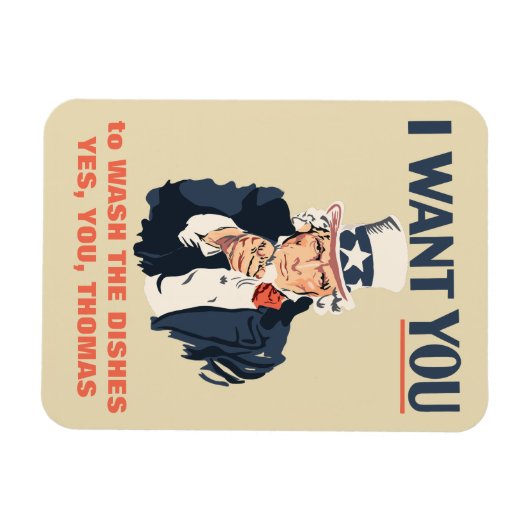 Funny Uncle Sam Custom Message Magnet (Horizontal)