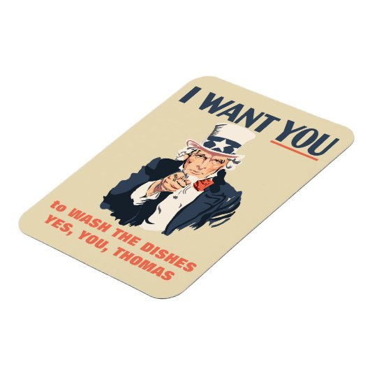 Funny Uncle Sam Custom Message Magnet (Linke Seite)