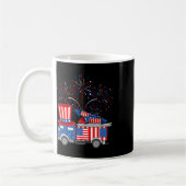 Funny Uncle Sam Firetruck and Fireworks Usa Flag 4 Kaffeetasse (Links)