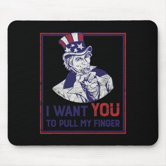 Funny Uncle Sam ich Wollte Sie, meinen Finger zu z Mousepad (Vorne)