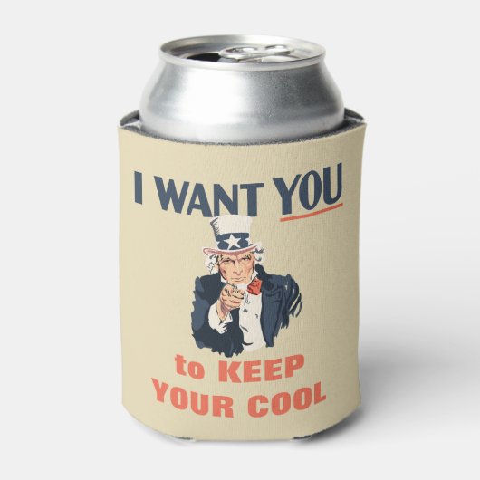 Funny Uncle Sam Patriotic Custom Message Dosenkühler (Kanne Vorderseite)