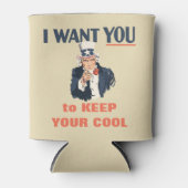 Funny Uncle Sam Patriotic Custom Message Dosenkühler (Vorderseite)