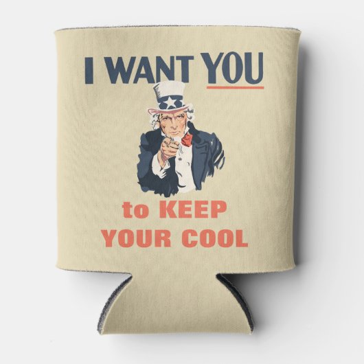 Funny Uncle Sam Patriotic Custom Message Dosenkühler (Vorderseite)