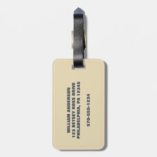 Funny Uncle Sam Patriotic Custom Message Gepäckanhänger (Rückseite vertikal)