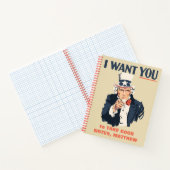 Funny Uncle Sam Patriotic Custom Message Notizblock (Innenseite)