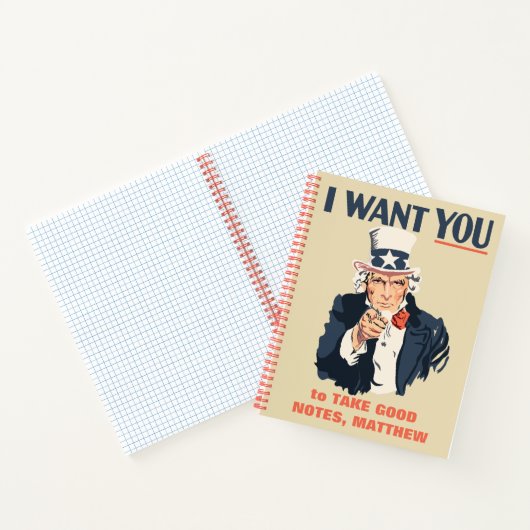 Funny Uncle Sam Patriotic Custom Message Notizblock (Innenseite)