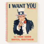 Funny Uncle Sam Patriotic Custom Message Notizblock (Vorderseite)