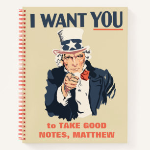 Funny Uncle Sam Patriotic Custom Message Notizblock