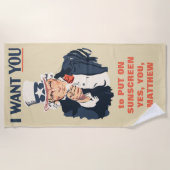 Funny Uncle Sam Patriotic Custom Message Strandtuch (Vorderseite)