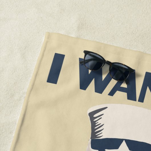 Funny Uncle Sam Patriotic Custom Message Strandtuch (Beispiel)