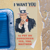 Funny Uncle Sam Patriotic Custom Message Strandtuch