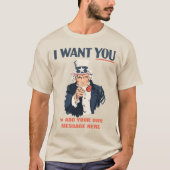 Funny Uncle Sam Patriotic Custom Message T-Shirt (Vorderseite)