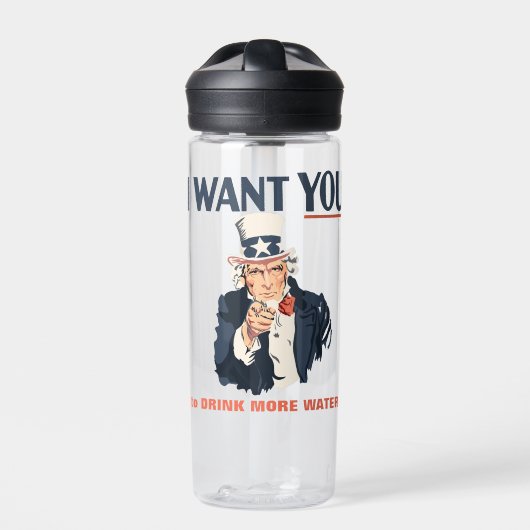 Funny Uncle Sam Patriotic Custom Trinkflasche (Vorderseite)