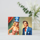 Funny Uncle Sam USA Postkarte (Stehend Vorderseite)