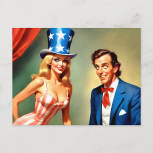 Funny Uncle Sam USA Postkarte