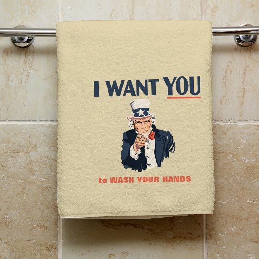 Funny Uncle Sam Wash your Hands Handtuch