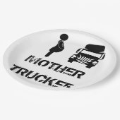 Funny und cool Mother Trucker von Storeman Pappteller (Schrägansicht)