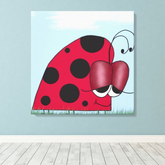 Funny und Euphoric Ladybug Leinwanddruck (Insitu (Holzboden))