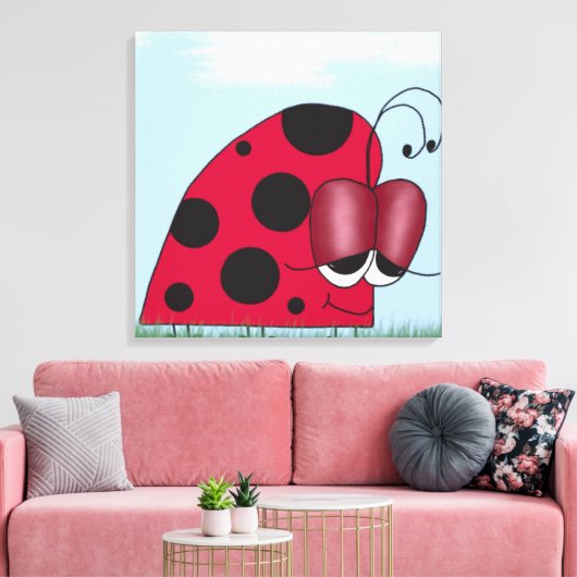 Funny und Euphoric Ladybug Leinwanddruck (Insitu (Wohnzimmer))