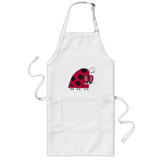 Funny und Euphoric Ladybug Painting Lange Schürze (Vorne)