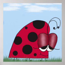 Funny und Euphoric Ladybug Painting Poster