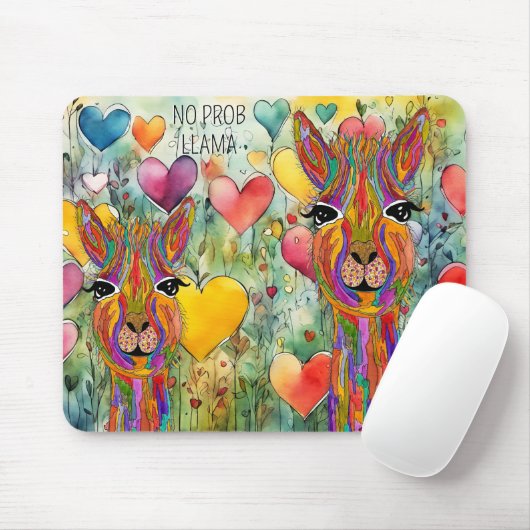 Funny und farbenfroh No Prob Llama Mouse Pad Mousepad (Mit Mouse)