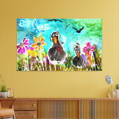 Funny und farbenfroh Oh Craws Crows Leinwand (Insitu (Wohnzimmer))