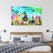 Funny und farbenfroh Oh Craws Crows Leinwand (Insitu (Schlafzimmer))
