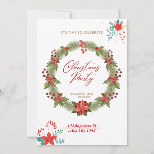 Funny und glücklich Weihnachten Neujahr 2022 Party Einladung (Vorderseite)