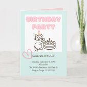 Funny und Niedlich Cat&Cake Einladung zum Geburtst (Vorderseite)