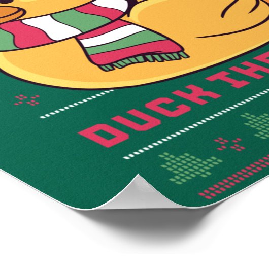 Funny und Niedlich Duck Puns Frohe Weihnachtsduck  Poster (Ecke)