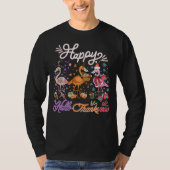 Funny und Niedlich Flamingo Happy Hallo Thanksmas  T-Shirt (Vorderseite)