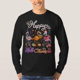 Funny und Niedlich Flamingo Happy Hallo Thanksmas  T-Shirt